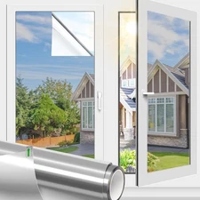 One Way Window Film Privacy Reflective Window Film Non-Adhesive Mirror Tint G...