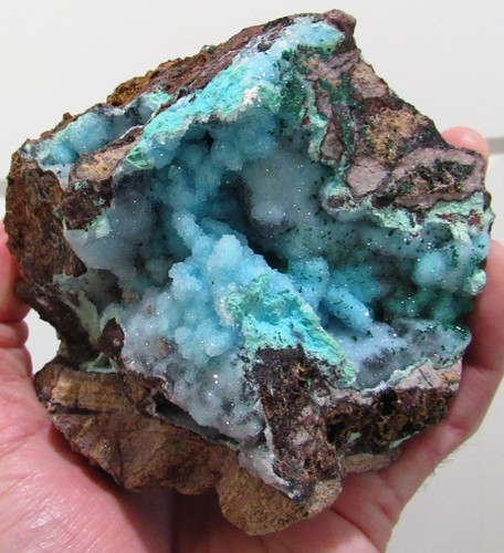 SENSATIONAL SPARKLING CHRYSOCOLLA W/ DRUZY QUARTZ CRYSTAL!!! REPUBLIC OF CONGO - Picture 2 of 11