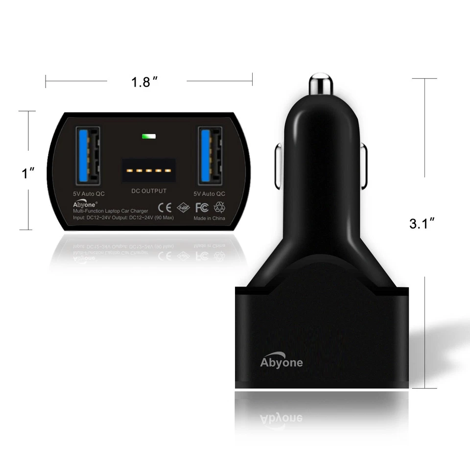 Abyone 110W Car Charger for HP Notebook Dual USB Universal HP Laptop Car Charger - Image 2 of 4