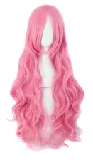 32" 80cm Long Hair Spiral Curly Cosplay Costume Wig Dark Pink