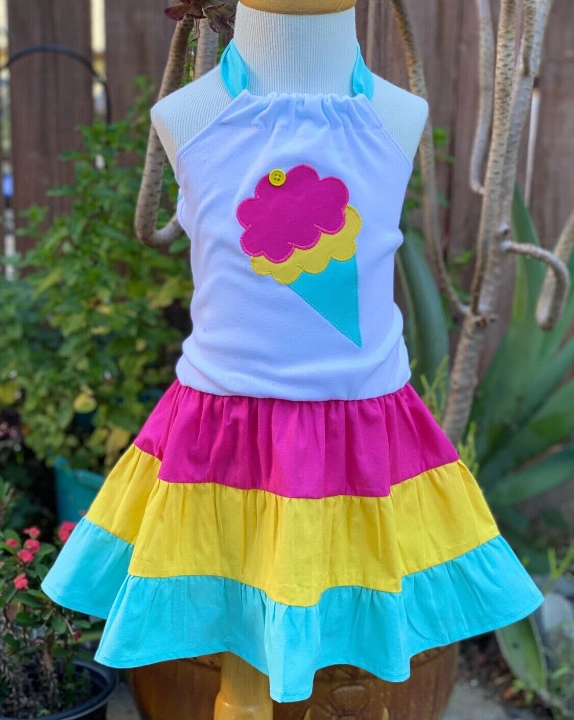 Ice Cream Social Birthday Girl Twirl Dress