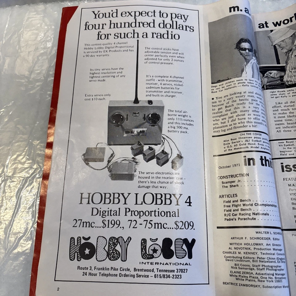 MODEL AIRPLANE NEWS Magazine October 1971 Scamper Jr F/F rubber - Image 3 of 4