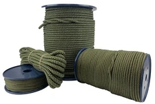Olive Khaki Green Polypropylene Rope Braided Poly Cord Line Boating Camping