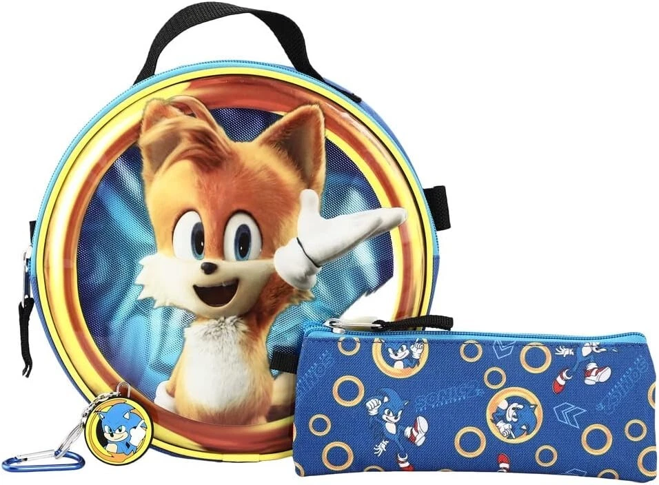 Sonic The Hedgehog School Large Backpack 16 Boys Book Bag Lunch Box SET 5  Gift | eBay
