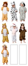 Costume Tuta Intera da Bambini Neonati Leoni Dalmata Tigre Coniglio Orso