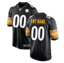 Men Steelers Black Custom Jersey - All Stitched