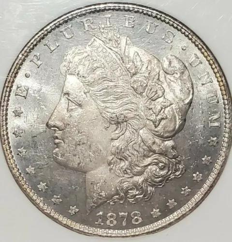 1878 Morgan Silver Dollar S$1 8TF Tail Feathers PL Proof-like NGC MS63; PL VAM 1