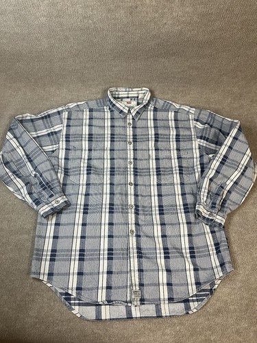 Vintage 90s Y2K Levi's Shirt XL Button Plaid Grunge Hip Hop Skater Western