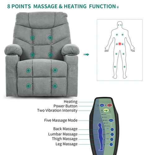 Electric Power Lift Recliner Chair for Elderly Lift Chair with Heat and Remote - Picture 17 of 27