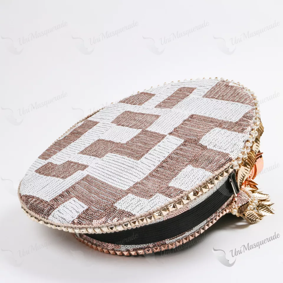 Hoja de Oro Steampunk Lentejuelas Fiesta Hombre Ardiente Capitán Gorra Alta Sombrero de Halloween Foto 4 de 4