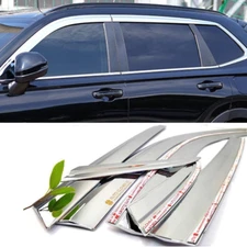 For Honda CR-V CRV 2023-2024 2025 Window Visor Rain Guard Deflector Chrome Trim