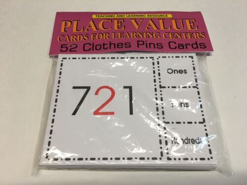 Place Values - Cards for Learning Center 52 Clothes Pin Cards Teaching supplies