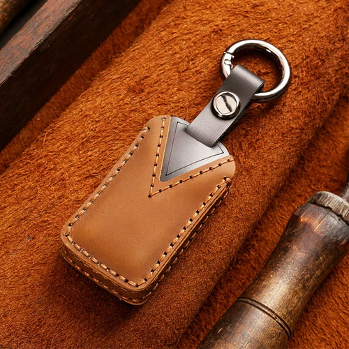For Honda Civic Accord CR-V Pilot Real Leather Car Remote Key Fob Case Cover Bag - Picture 4 of 10