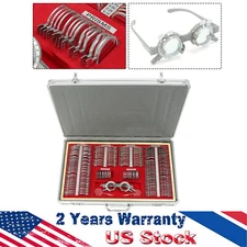 266Pcs Optical Trial Lens Set Optometry Kit Metal Rim Aluminum Box Trial Frame