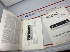 Mcintosh C24 OWNERS MANUAL  SERVICE INFORMATION 10D01 original