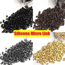 1500pcs Silicone Lined Micro Beads for I Tip Human Hair Extensions 6mm Bonds US1