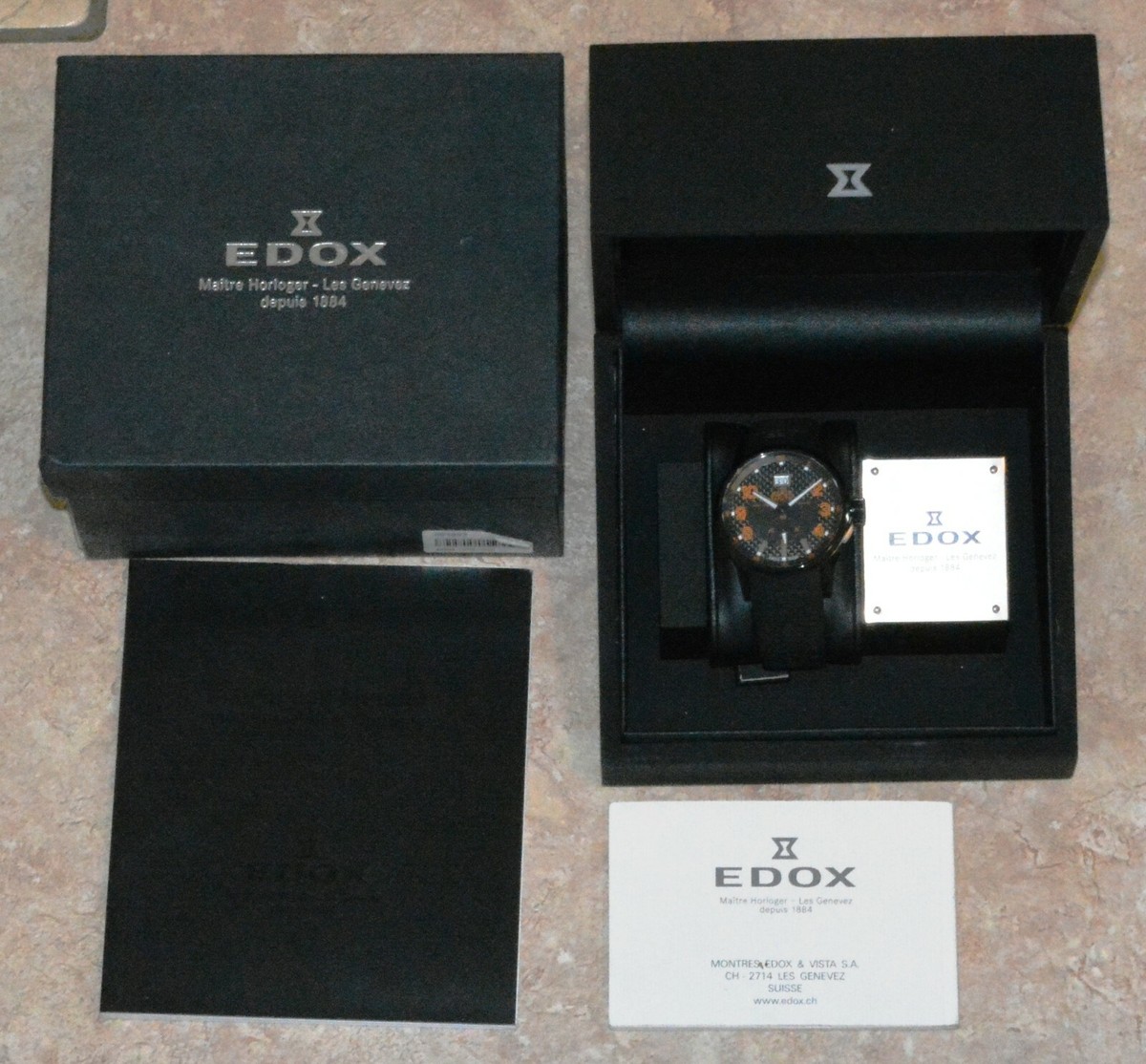 EDOX Men's 42mm Rally Timer Big Date 64008-37N-NOR Stainless Steel