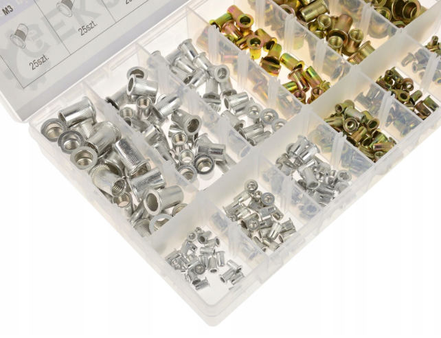 Boîte De 100 Écrous à River (Nietmutter) Aluminium - Filetages M3 à M8 - Set De Rangement Electrapick