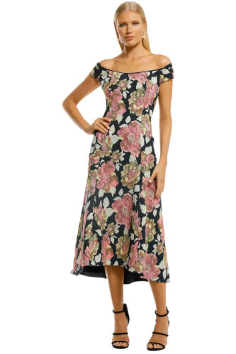 Moss and Spy Beatrice Midi A-Line Dress in Floral Size AU 8 - Picture 1 of 3