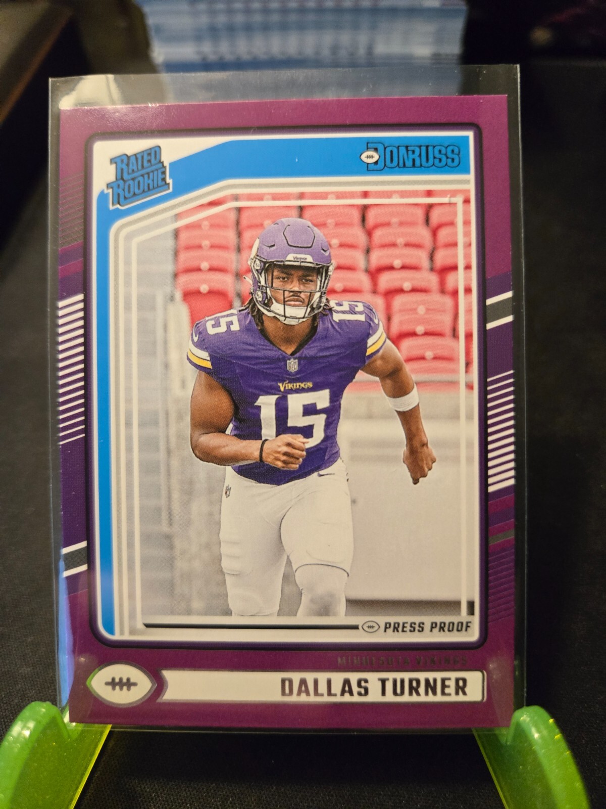 2024 Panini Donruss Dallas Turner Rated Rookie  #331 Purple Press Proof Vikings