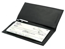 Hunter Brown RFID Blocking Genuine Leather Standard Checkbook Cover Holder Thin