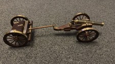  Vintage Non-Firing Cannon and limber In Brass/Bronze and Wood