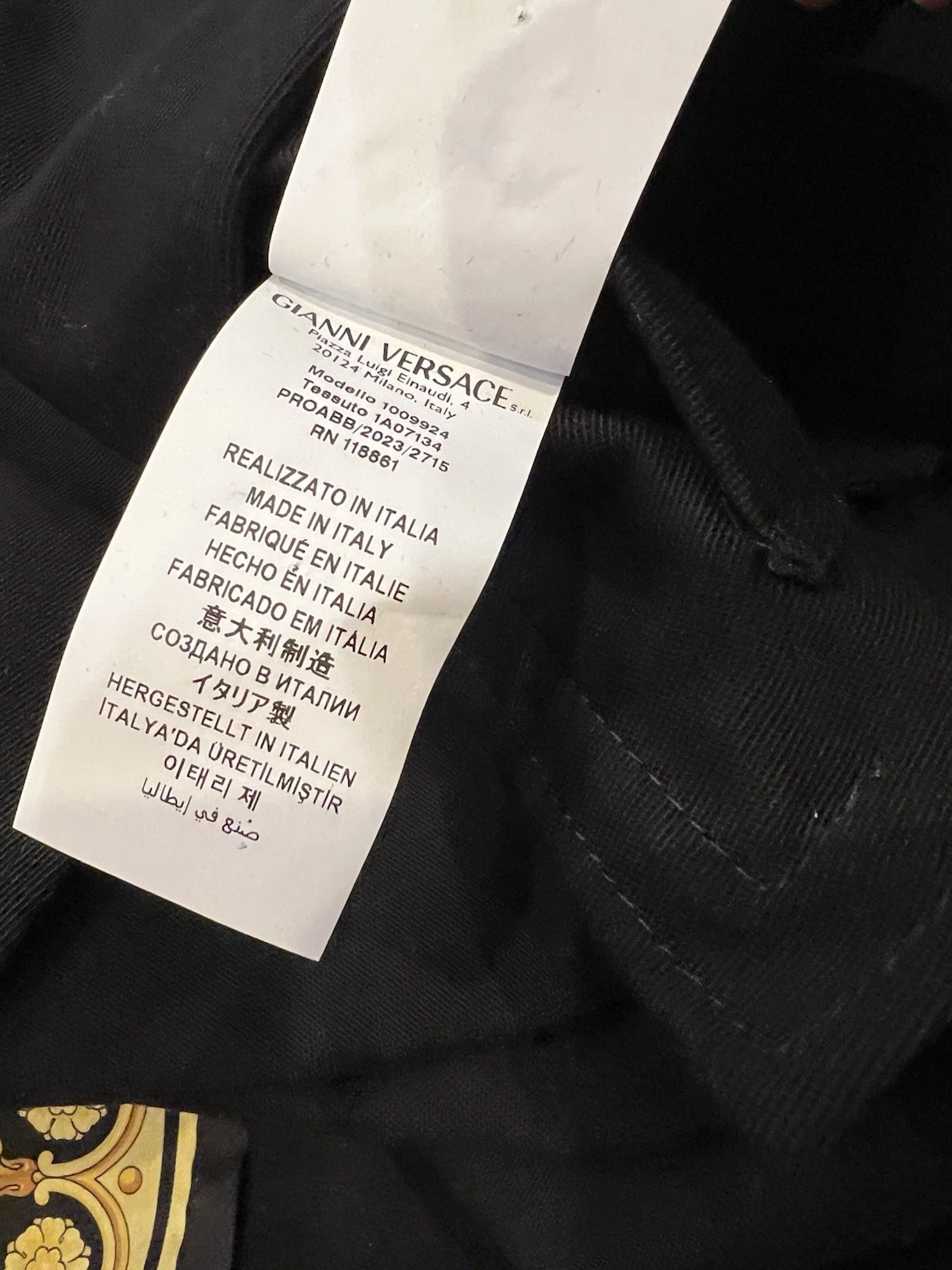 VERSACE ABBIGLIAMENTO Gabardine Single breasted Coat In Black Men Sz 54 $2825 image 13