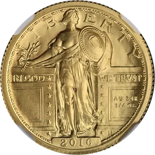 2016-W Gold Centennial - Standing Liberty Quarter - NGC SP70 - SPOTTED - STOCK