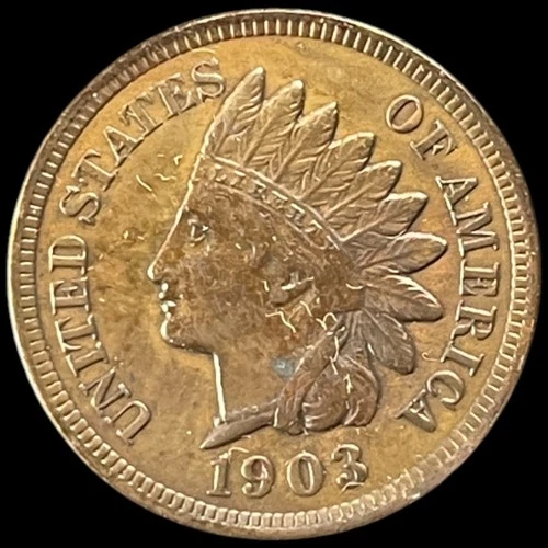 1903 Indian Head Cent UNC BU Details! Penny Antique US 1c