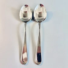 2 Oneida Flight Serving Spoons Reliance Stainless Flatware VTG Spoon Set 2