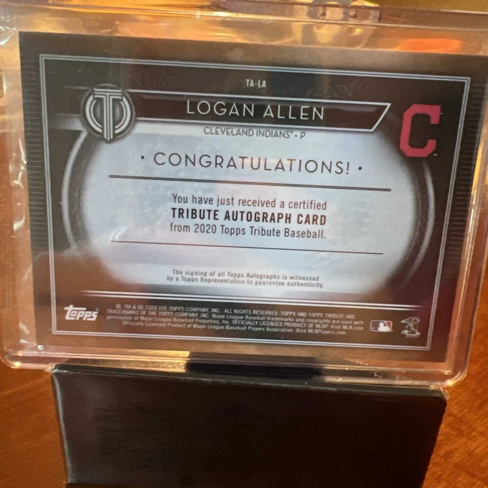 2020 Topps Tribute - Tribute Autographs Logan Allen #TA-LA Blue /150 (AU, RC) - Image 2 of 2