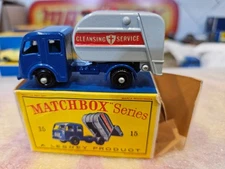 Original Matchbox Lesney 15C REFUSE TRUCK BPW Type D Striker 1963 Orig Box NOS