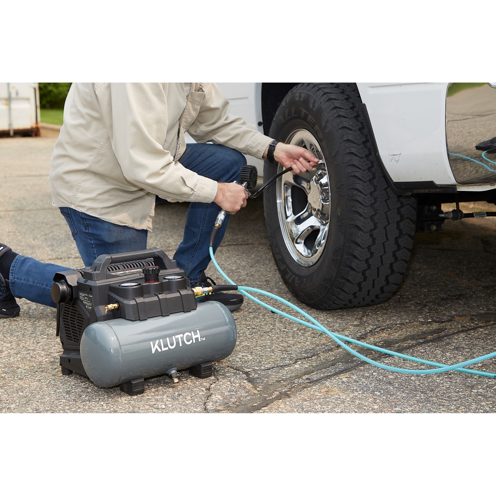 Klutch Portable Air Compressor, KLiQ 20V, 2 Gallons, 125 PSI, Brushless,