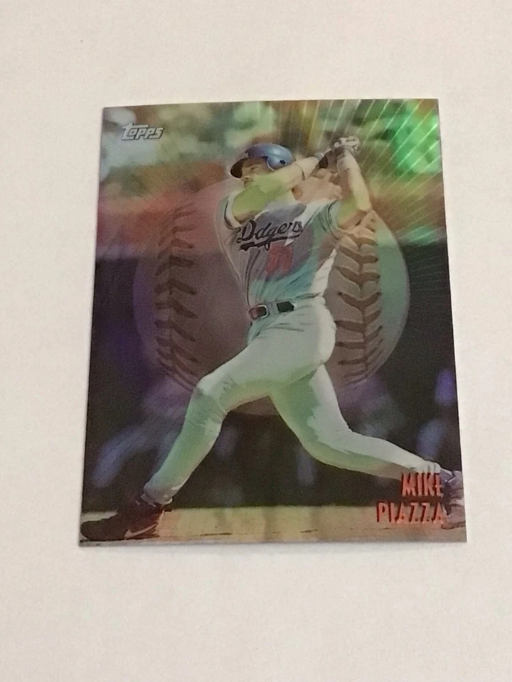 Mike Piazza 1998 Topps Mystery Finest M15 refractor sin fronteras Dodgers Foto 4 de 4