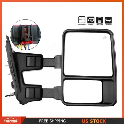 Tow Mirror Passenger Right for 08-16 Ford F250 F350 SuperDuty Extendable Heated