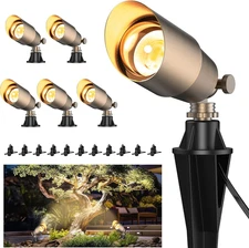 ZONEGRACE Solid Brass Outdoor Uplights & Accent Light Fixtures, Heavy Duty 12V L