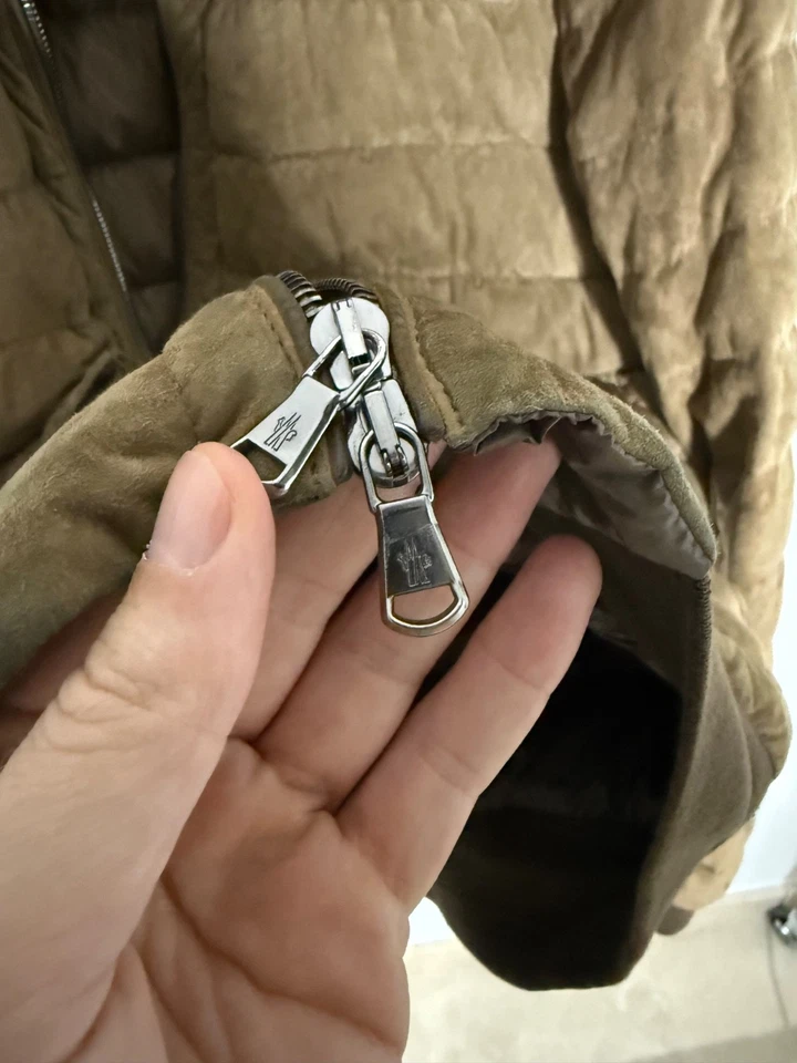 Moncler Jacket Eugene Size 3 (M) Brown Suede - Image 4 of 4