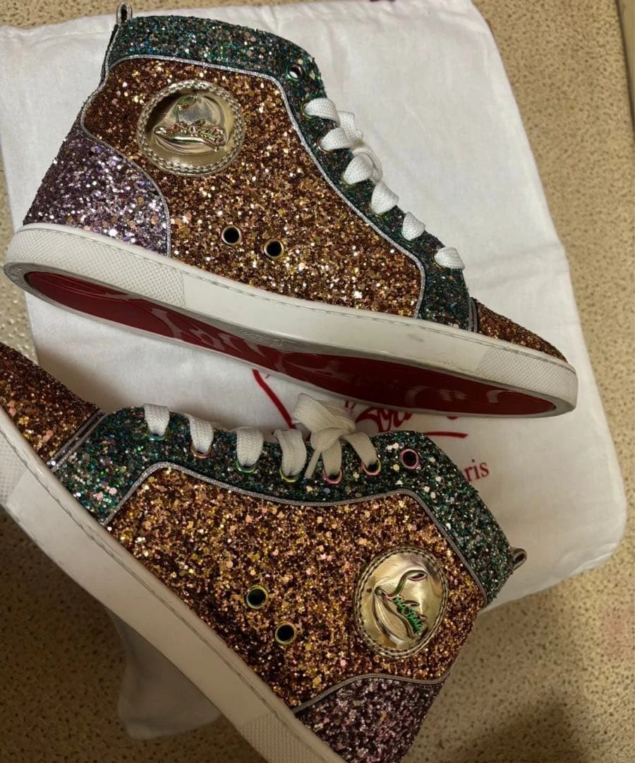 Christian Louboutin Glitter High Top Athletic Shoes for Women for