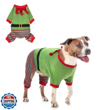 SCENEREAL Dog Christmas Sweater Pajamas, Funny Elf Costume for La