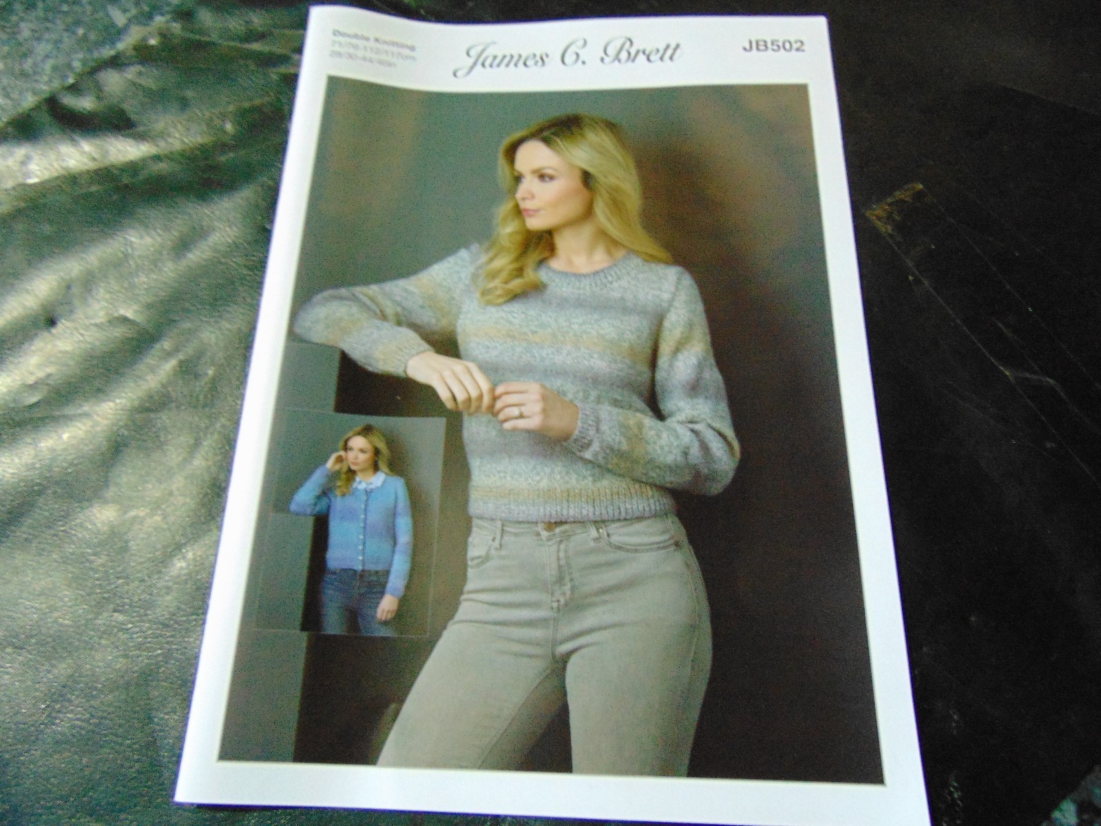 James C Brett Double Knit Pattern JB502 Cardigan and Sweater 28/30 - 44/46 ins
