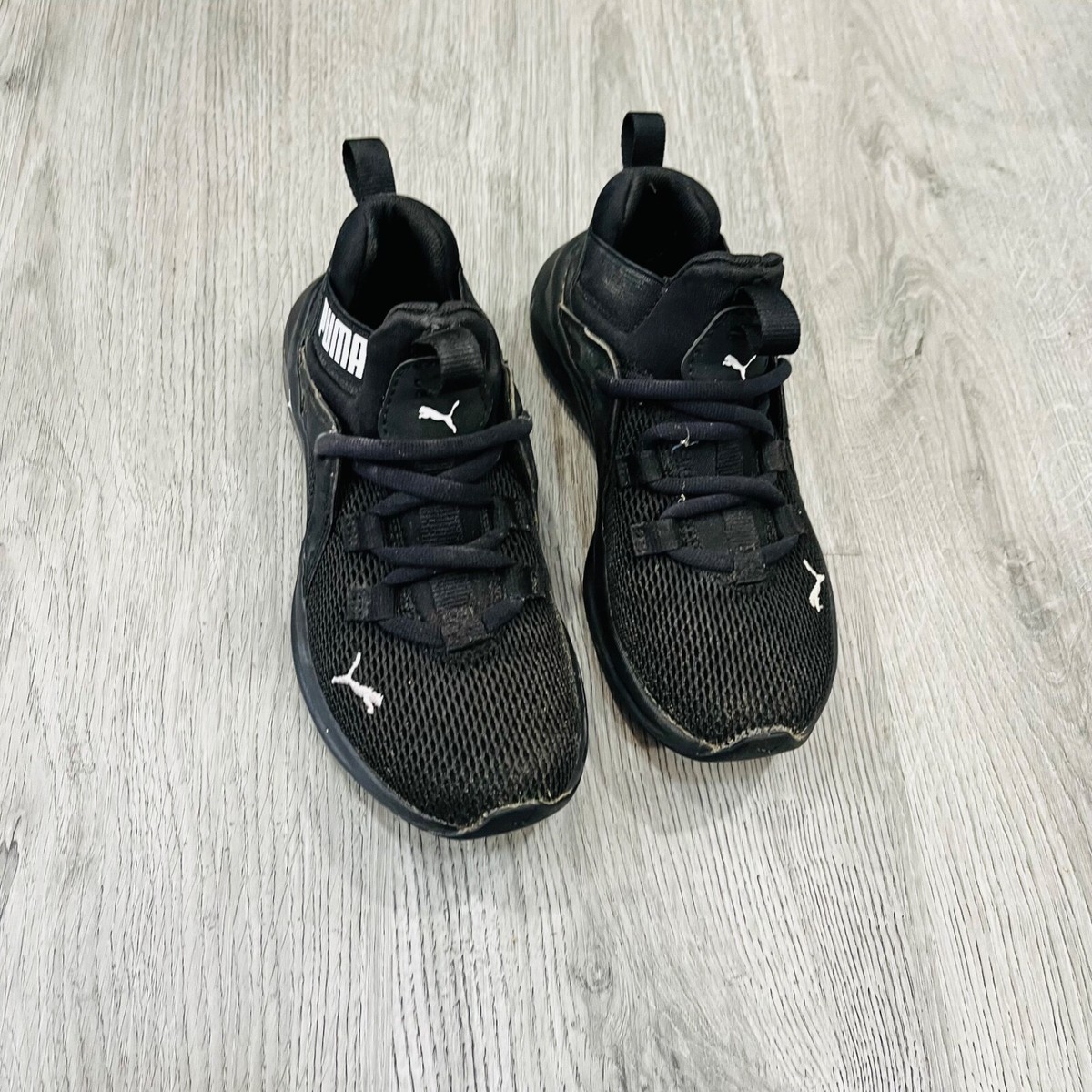 S Puma Shoes Kids 13c Enzo 2 Weave AC PS 193166-10 Lace Up Black