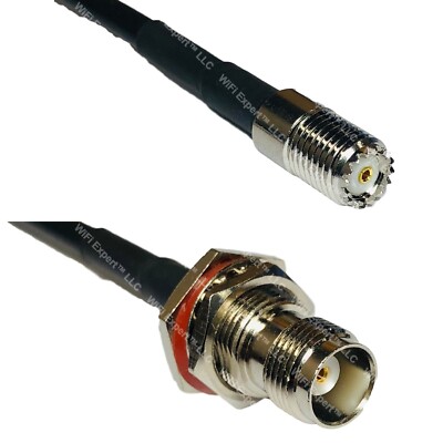 RFC240UF MINI UHF FEMALE to TNC FEMALE BULKHEAD Coax RF Cable USA-Ship Lot