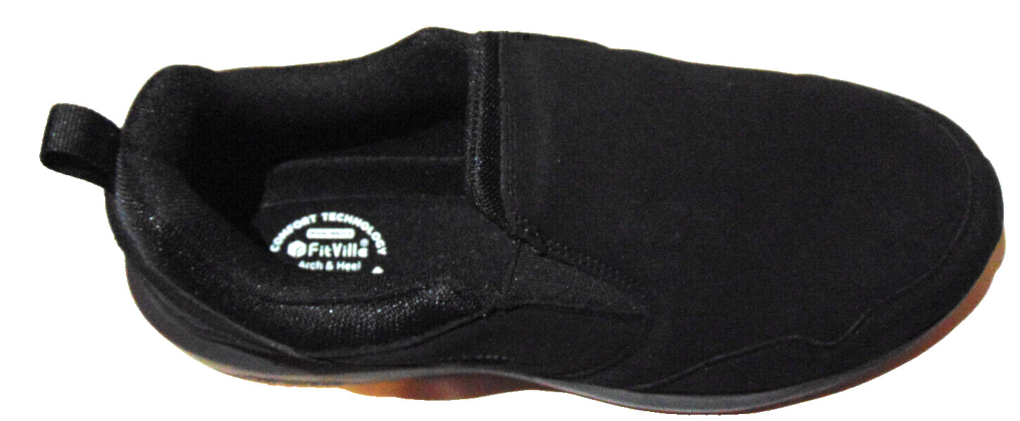 FitVille Marca mens Black suede SlipOn Shoes Arch Heel Support Recovery Sho~8.5W image 6