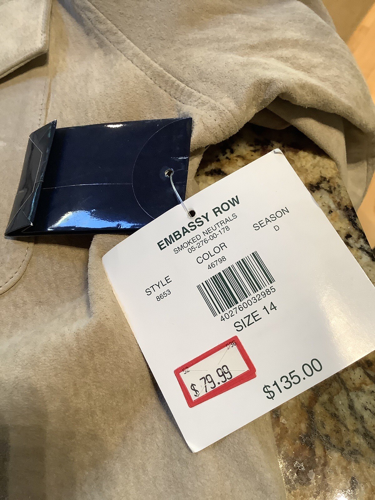 FILA Giacca Camicia Embassy Row Sportswear Smoked Neutrals Donna 14 Pelle scamosciata Bottonata