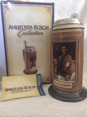 Anheuser Busch Noman Rockwell 4 Freedoms Series Freedom Of Speech Stein CS595