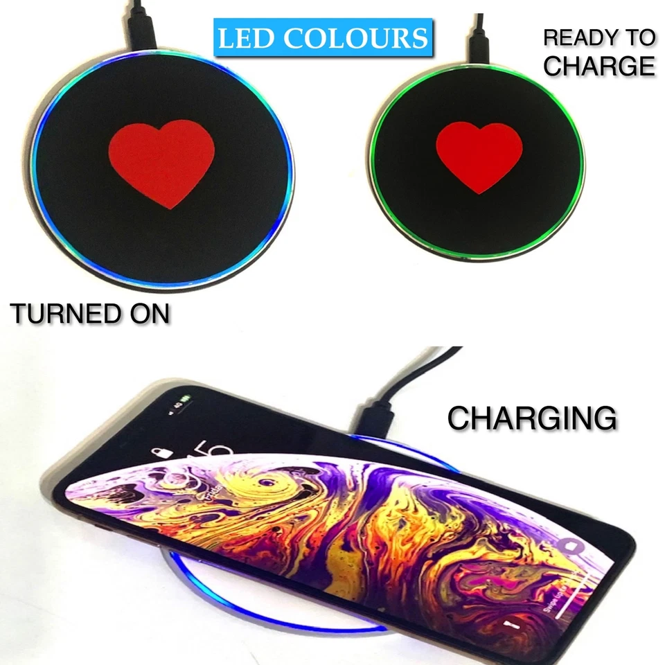 Qi Wireless Fast Charger Charging Pad For Apple iPhone 14 13 12 Airpods Samsung - Image 3 of 4