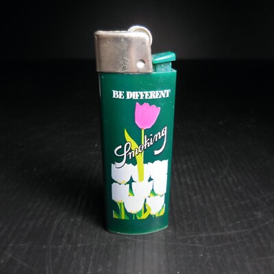 Be Different Smoking Lighter Green Tulip Flamaoas Barcelona Made In SPAIN N6737