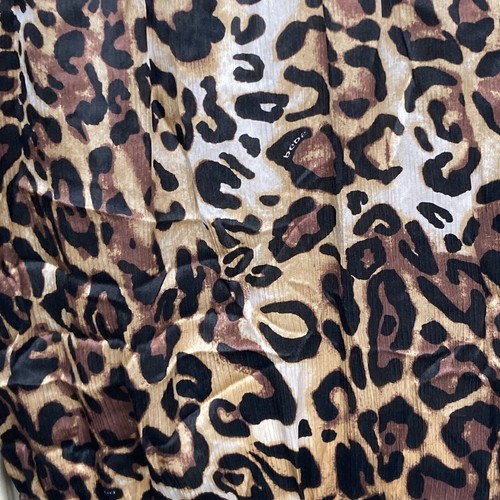 Bebe Womens T-back Sleeveless Tunic Top Leopard Print Beaded Neckline Size M - Picture 13 of 24