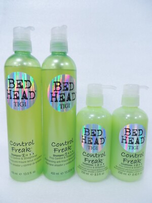 TIGI BED HEAD CONTROL FREAK SHAMPOO 13.5 OZ/CONDITIONER 8.5 OZ (4 Bottles)