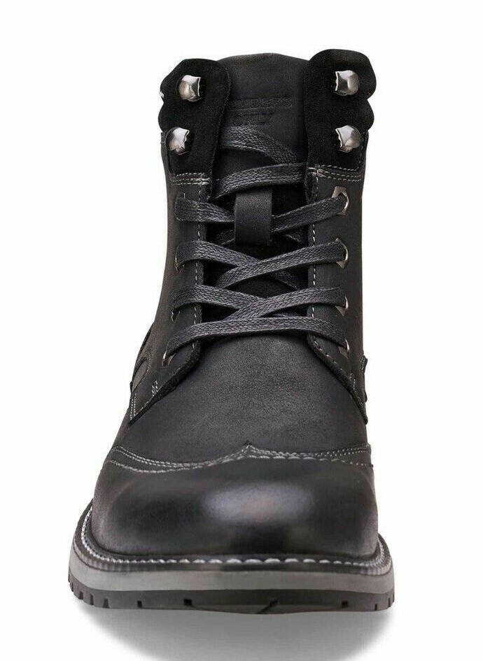 Members Only Mens Legacy Black Leather Wing Tip Lace Up  display picture 2